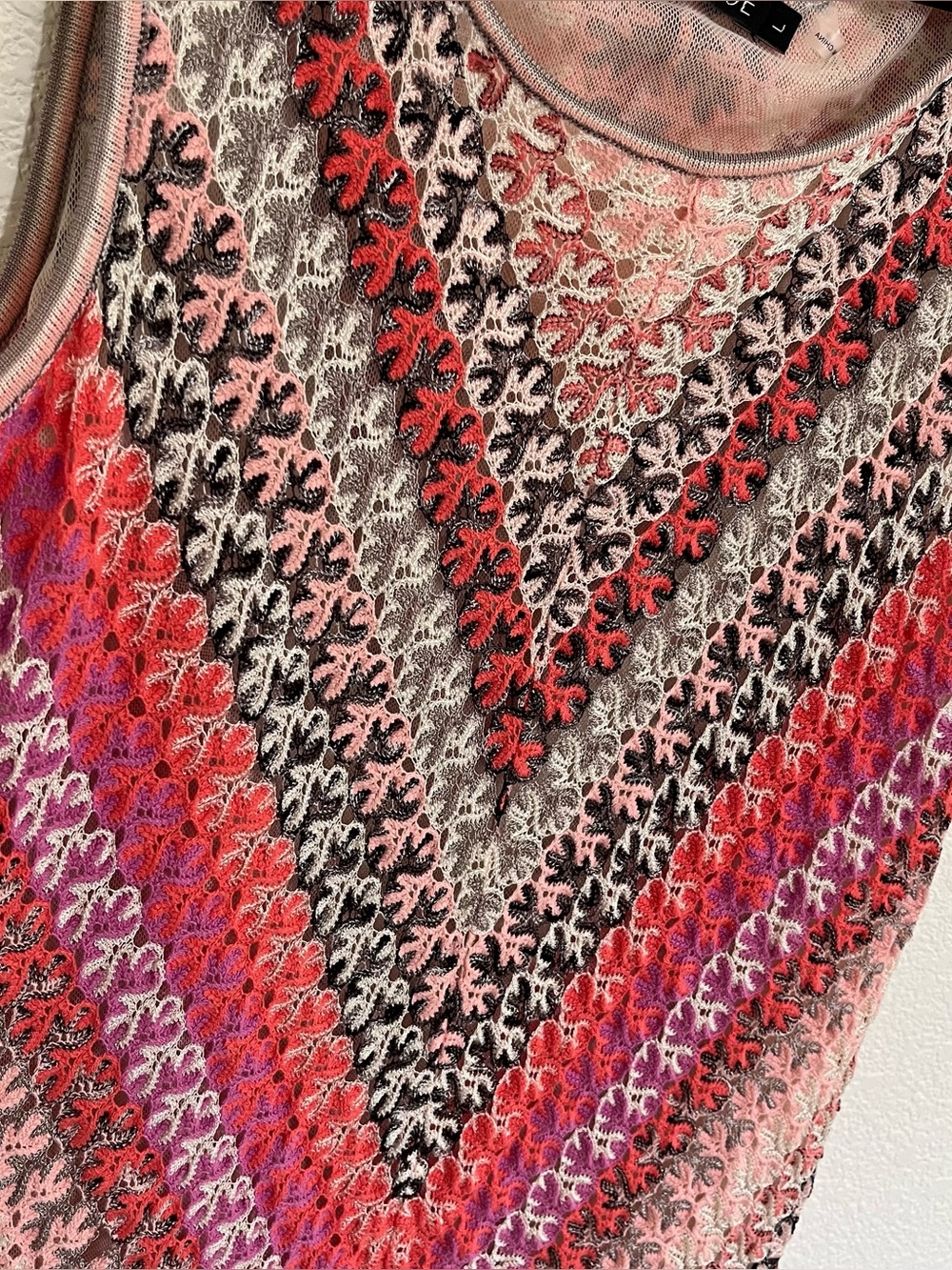 NIC+ZOE Top Womens Size L Multicolor Lace Embroidered Sleeveless Tank